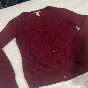 Banana republic burgundy cardigan sweater. Size XS